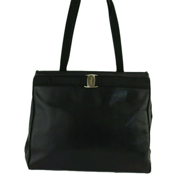 Salvatore ferragamo Tote bag Vara embossing leather Auth used T19692 - Picture 1 of 9